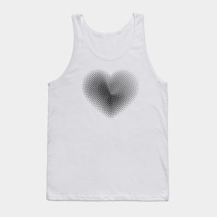 Angle Gradient on Halftone Heart (White) NOIR Tank Top